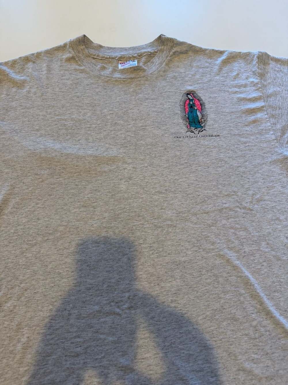 Vintage Hanes Our Lady of Guadalupe Heavyweight 50/50 T-Shirt Grey XL